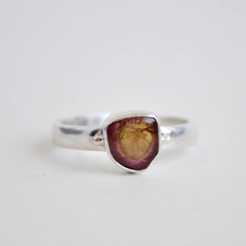 Watermelon Tourmaline Stacking Ring