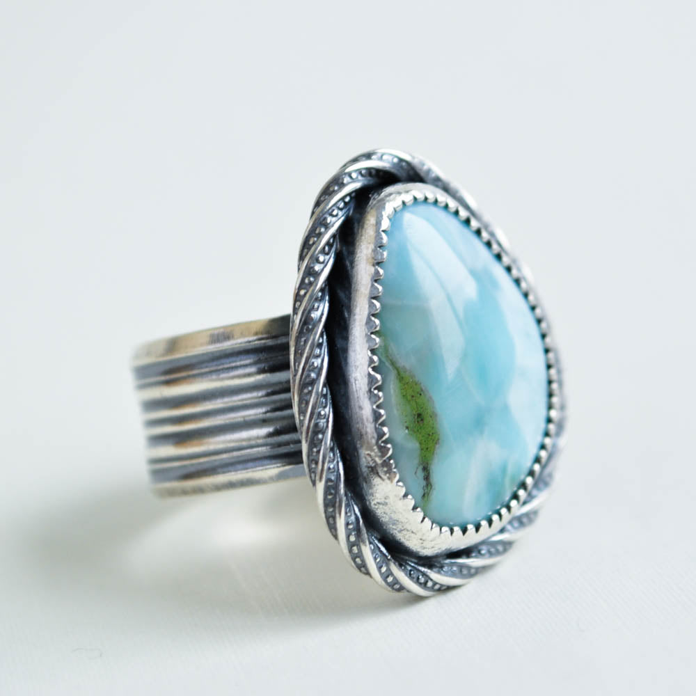 Larimar Twist Ring—Size 8