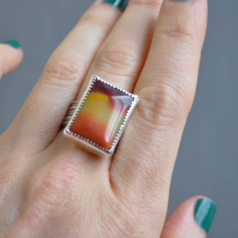 Sunset Jasper Ring—Size 9