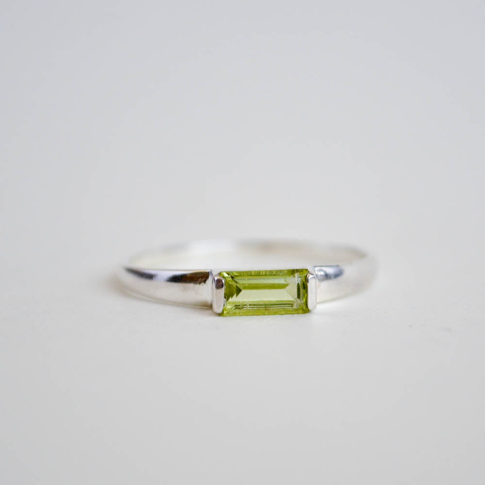 Peridot Baguette Stacking Ring