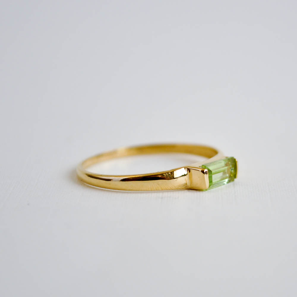 Peridot Baguette Stacking Ring