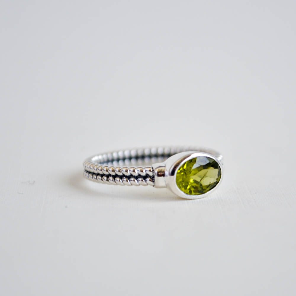 Peridot Twist Ring