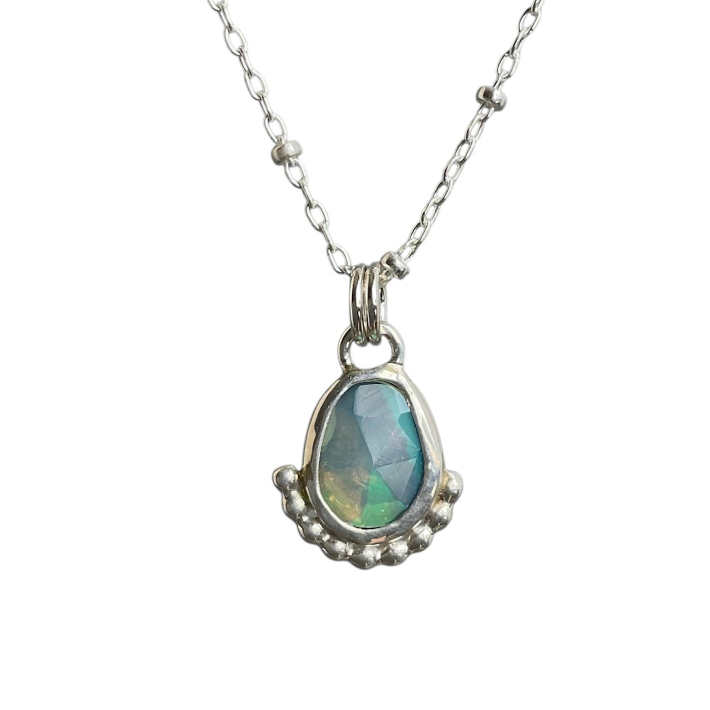 Ethiopian Opal Bead Drop Necklace