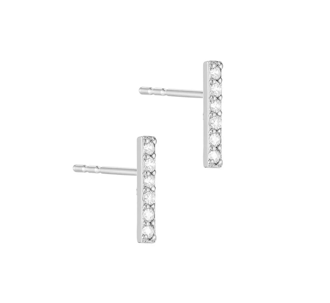 CZ Bar Post Earrings