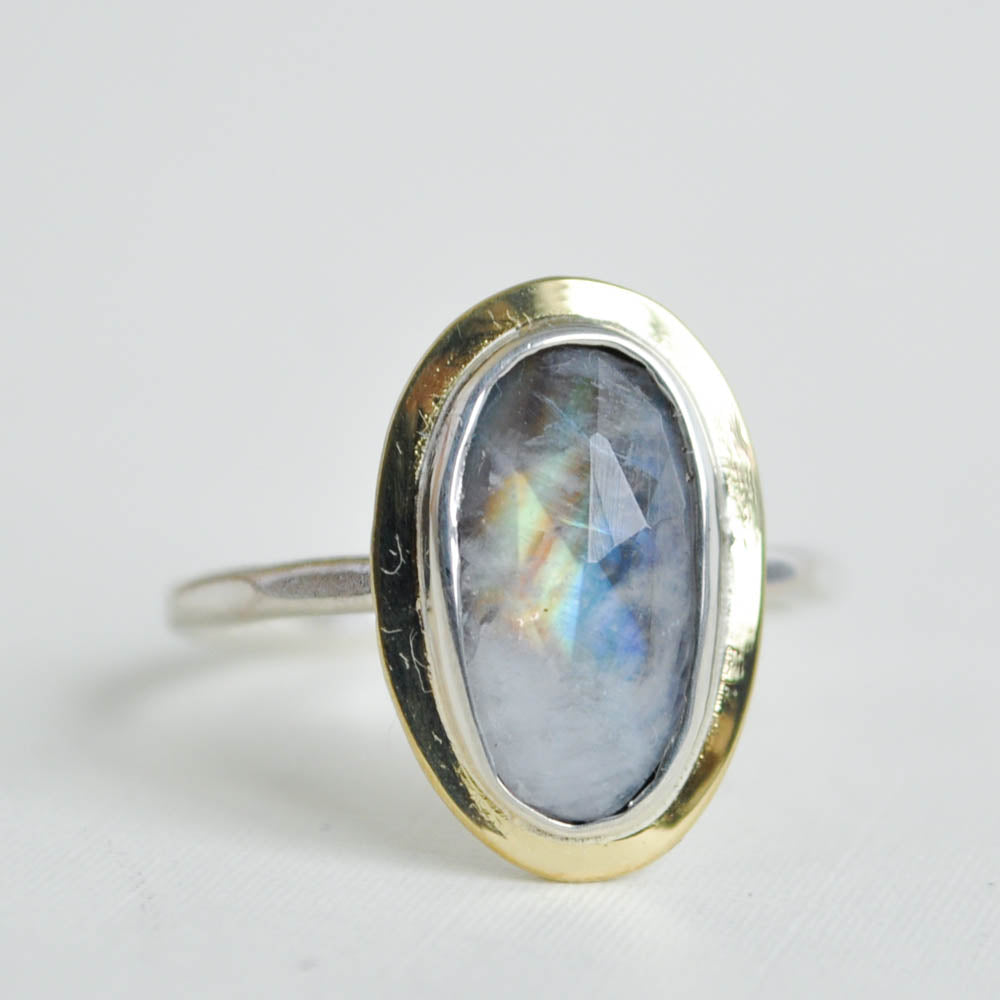 Moonstone Halo Ring