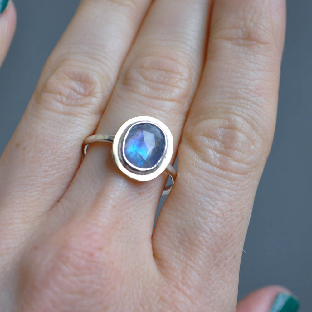 Moonstone Halo Ring