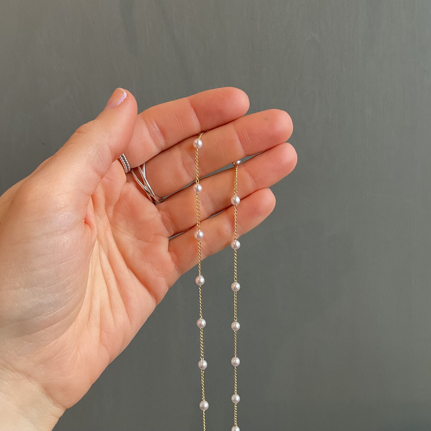 Satellite Pearl Chain Necklace