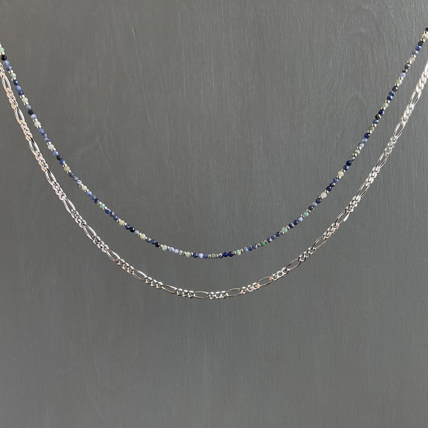 Sodalite Gemstone and Chain Necklace