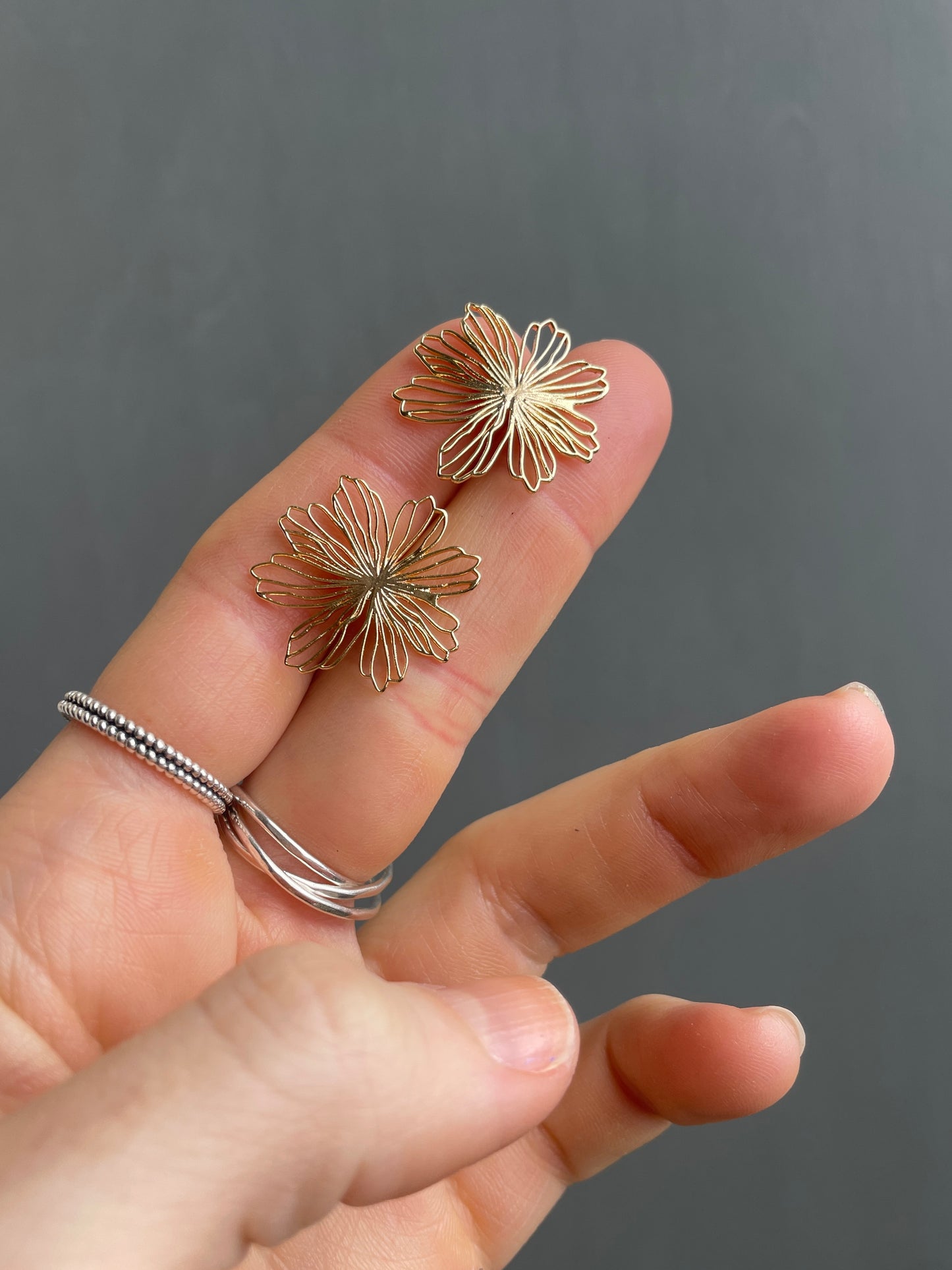 Open Flower Post Earrings