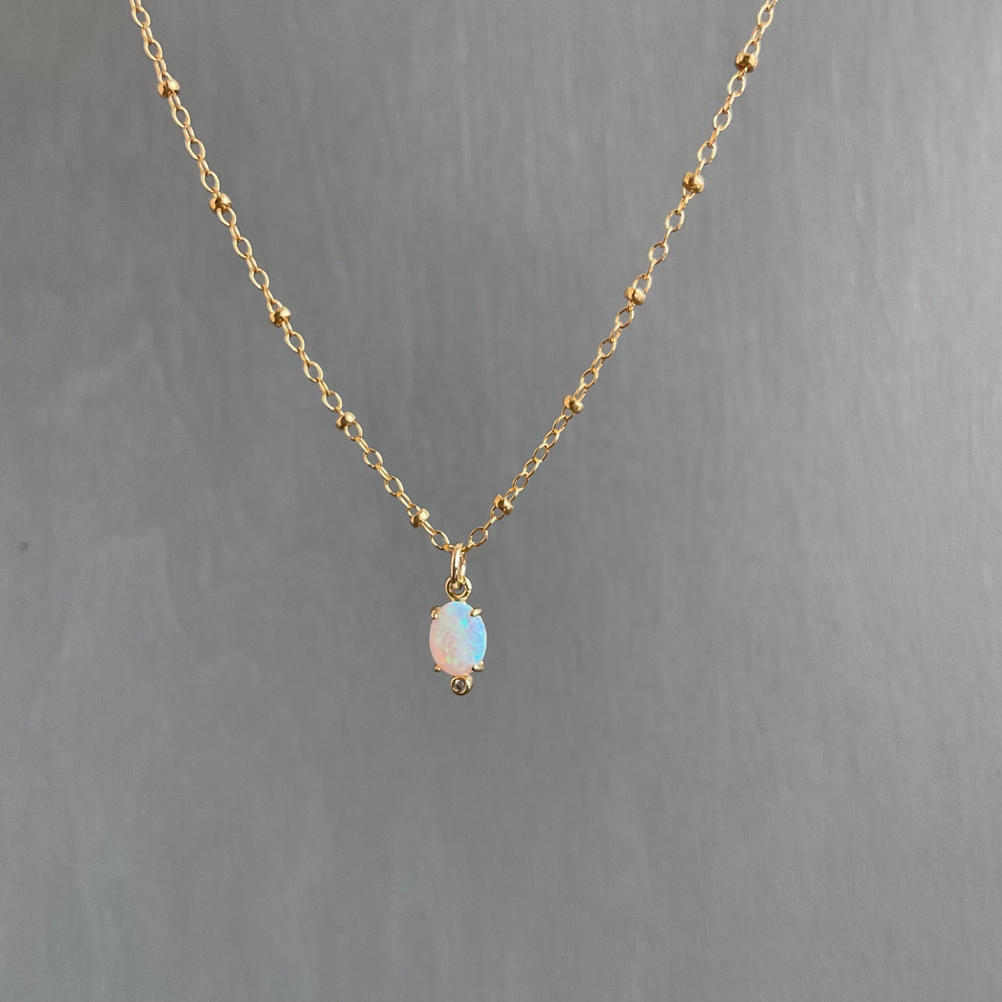 Oval Opal Necklace
