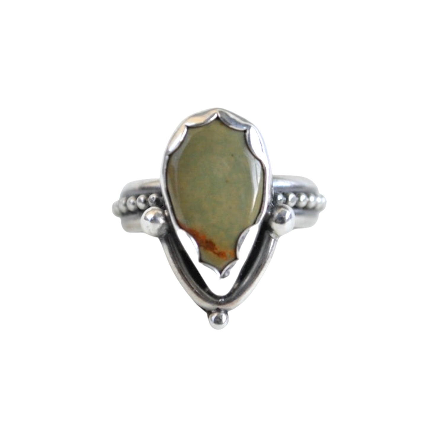 Green Turquoise Ring—Size 8