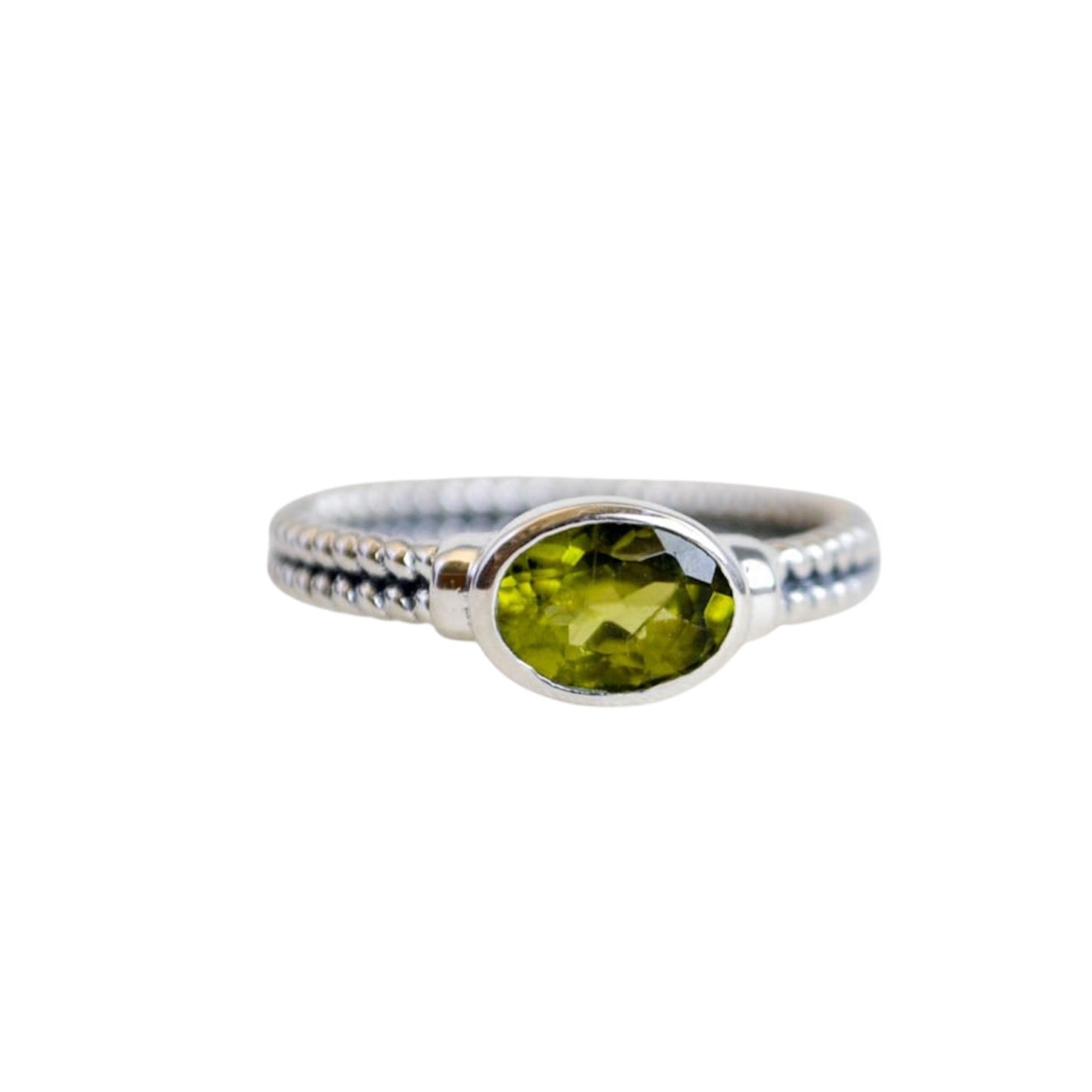 Peridot Twist Ring