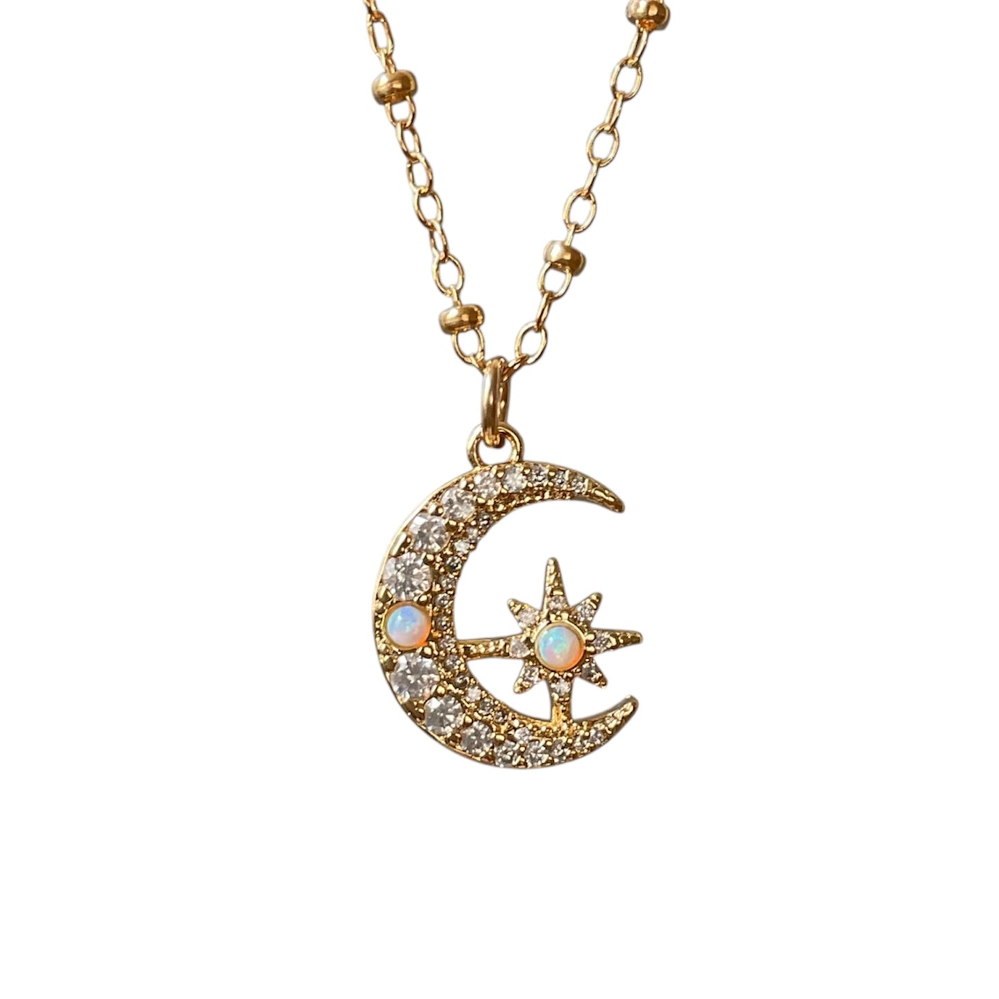 Crescent Moon and Star Necklace