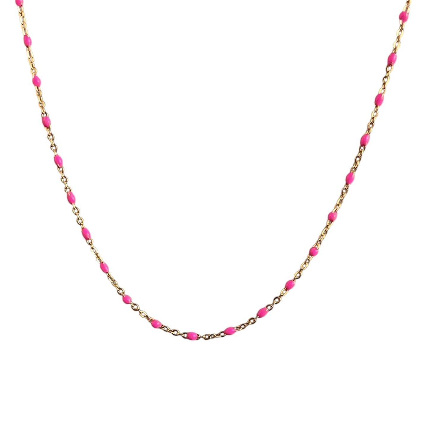Pink Enamel Necklace