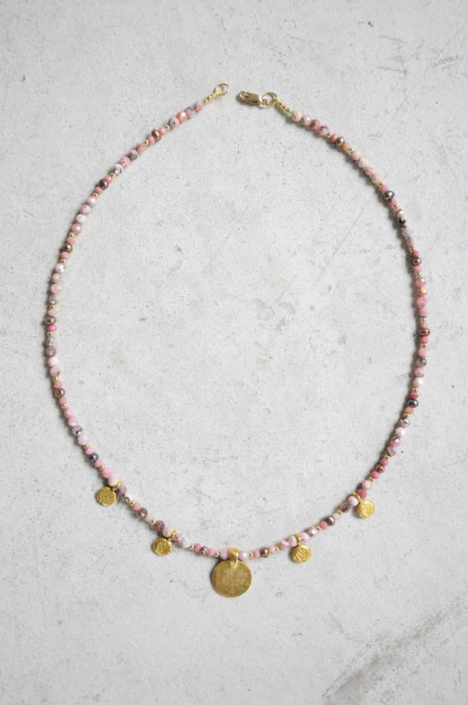 Pink Opal and Rhodochrosite Necklace