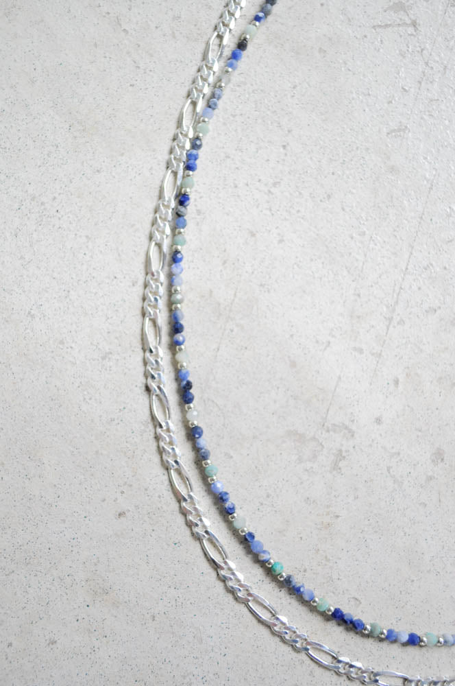 Sodalite Gemstone and Chain Necklace