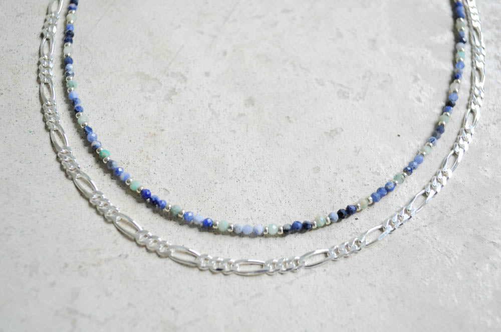 Sodalite Gemstone and Chain Necklace