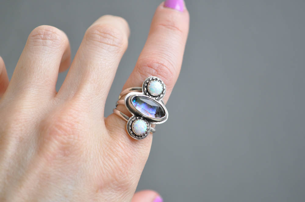 Abalone and Opal Ring—6