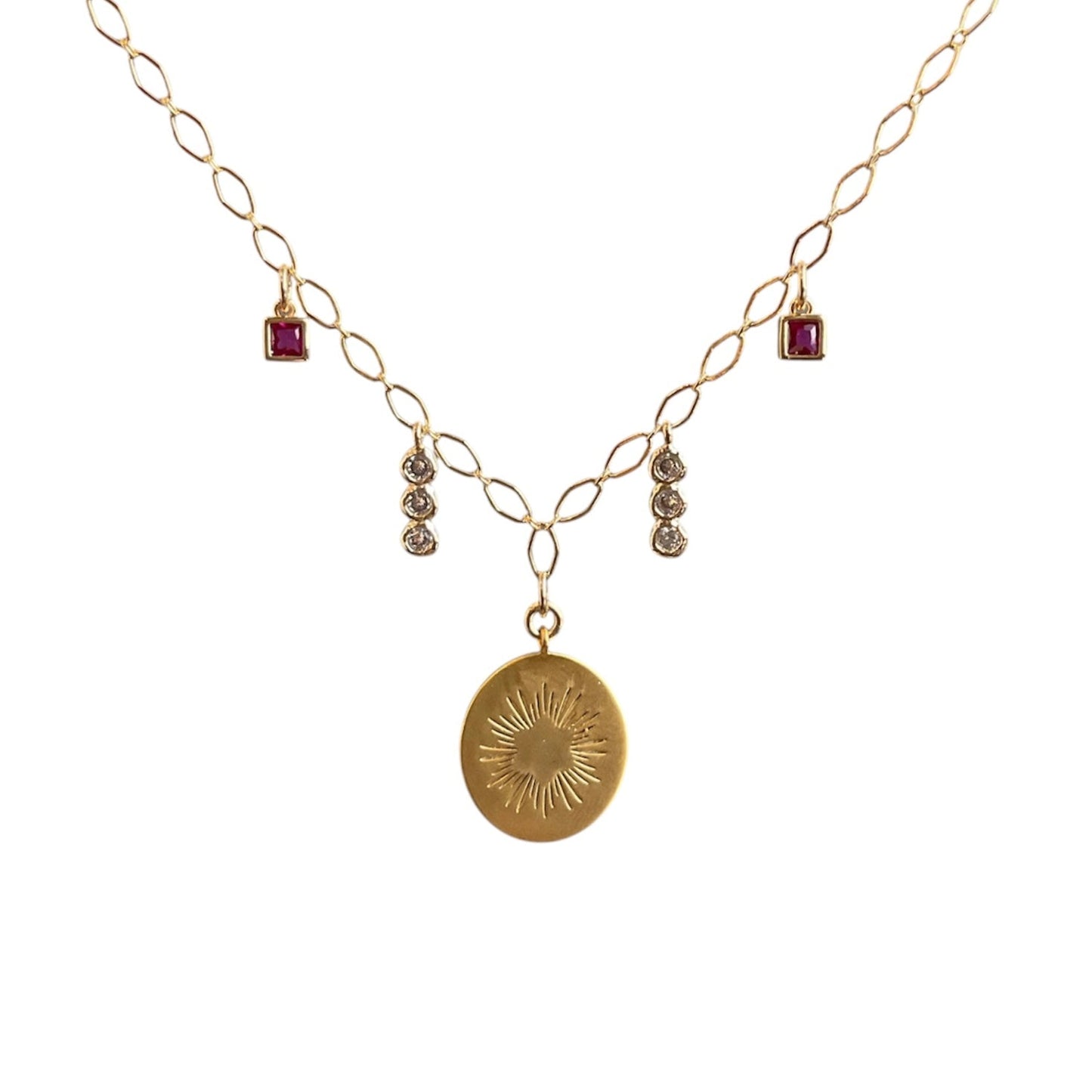 Aura Drop Pendant Charm Necklace