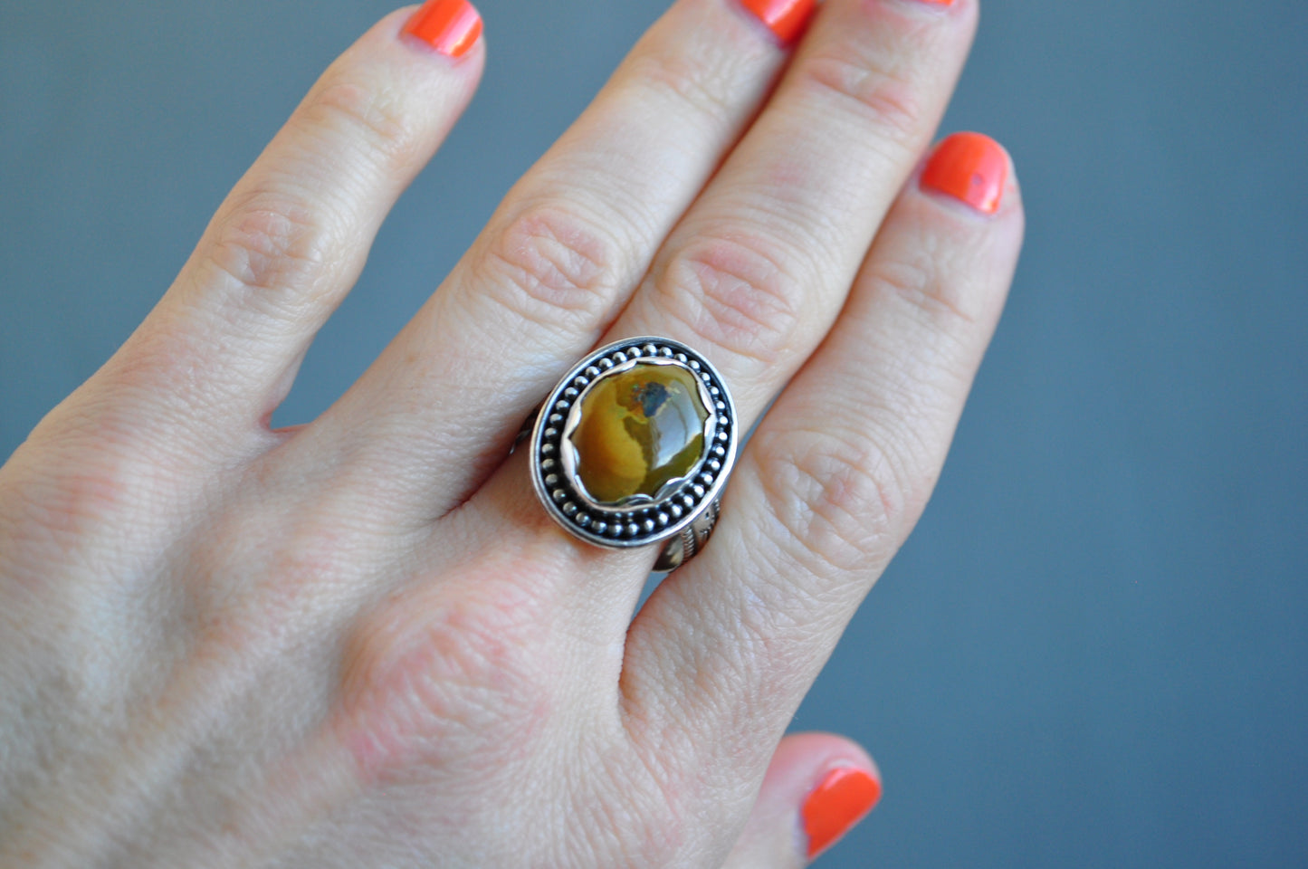 Brown Turquoise Ring—Size 9