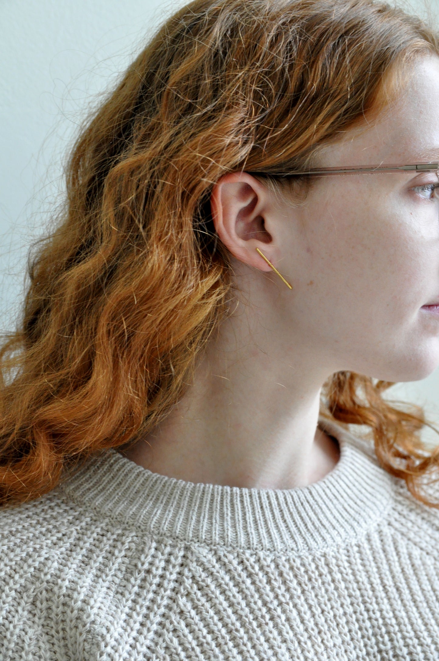 Fine Line Bar Post Earrings