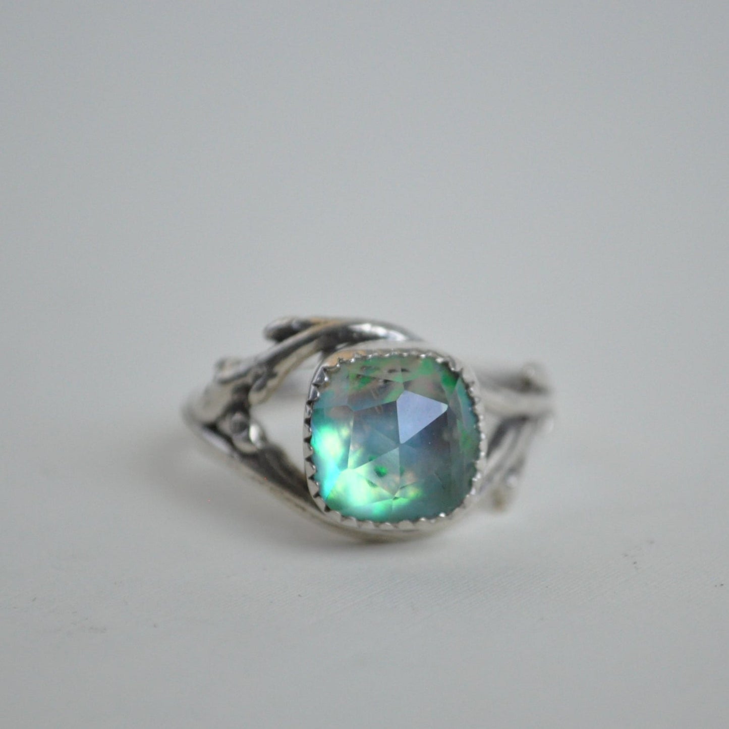 Gemstone Twig Ring