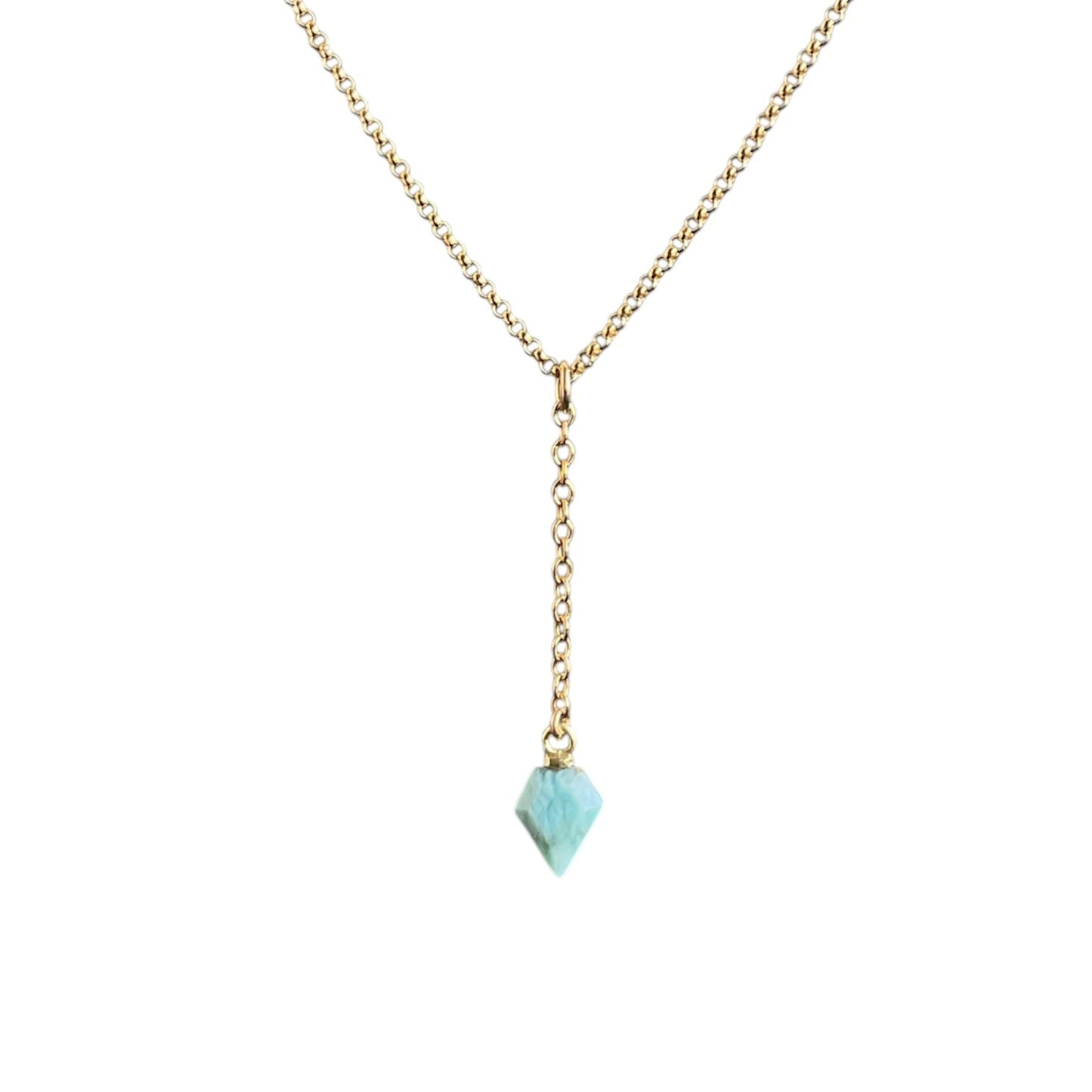 Lariat Gemstone Necklace- 14k Gold-filled
