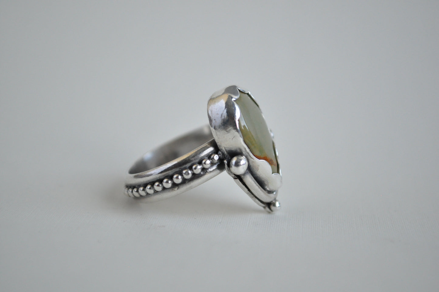 Green Turquoise Ring—Size 8