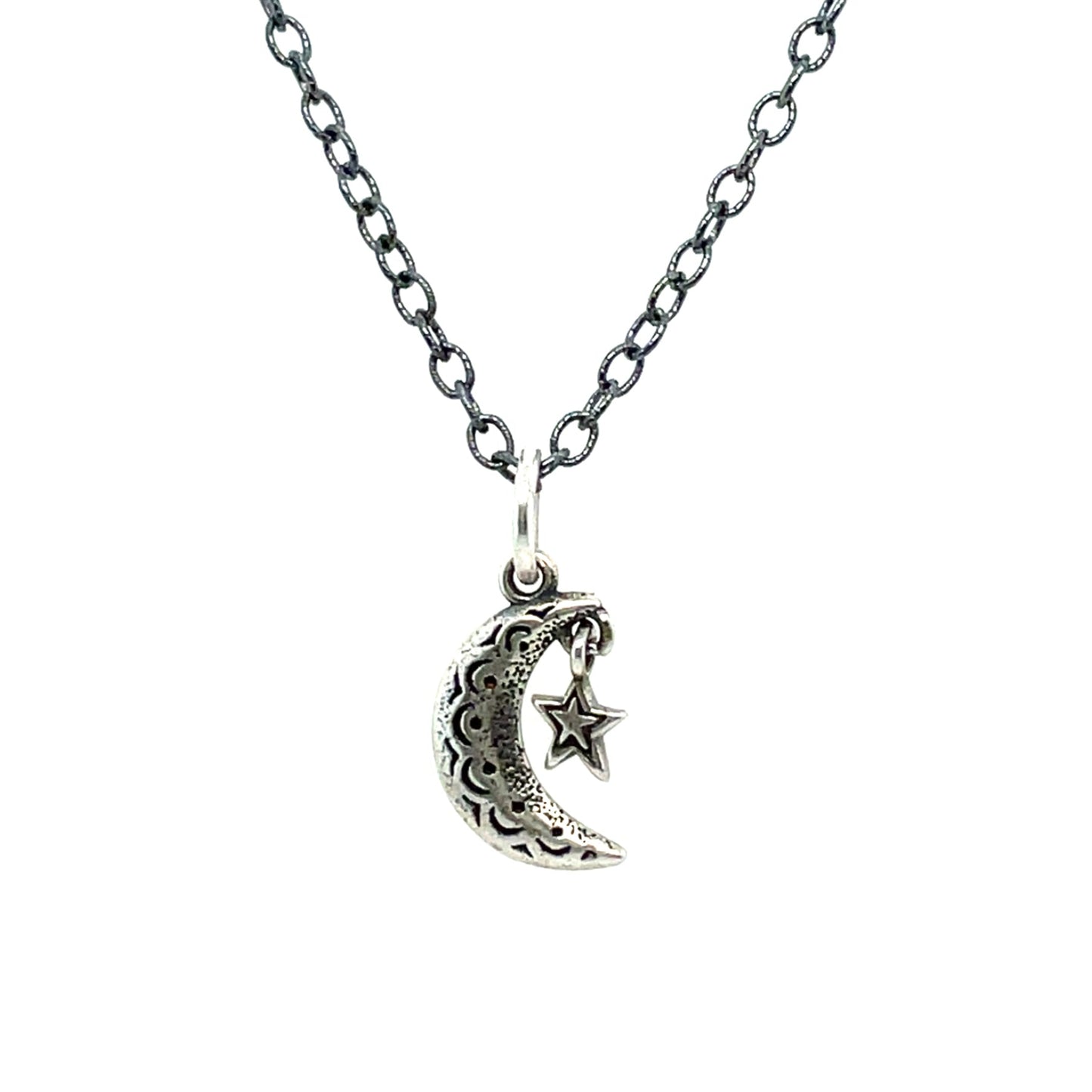 Moon and Star Dangle Necklace