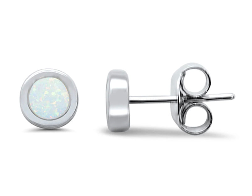 Opal Bezel Stud Earrings