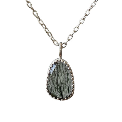 Green Rutilated Quartz Drop Necklace