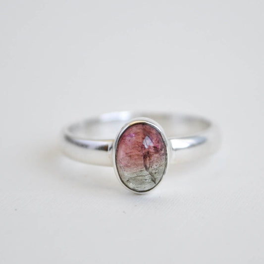 Watermelon Tourmaline Stacking Ring