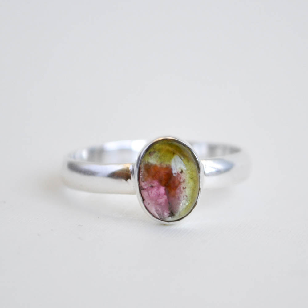 Watermelon Tourmaline Stacking Ring
