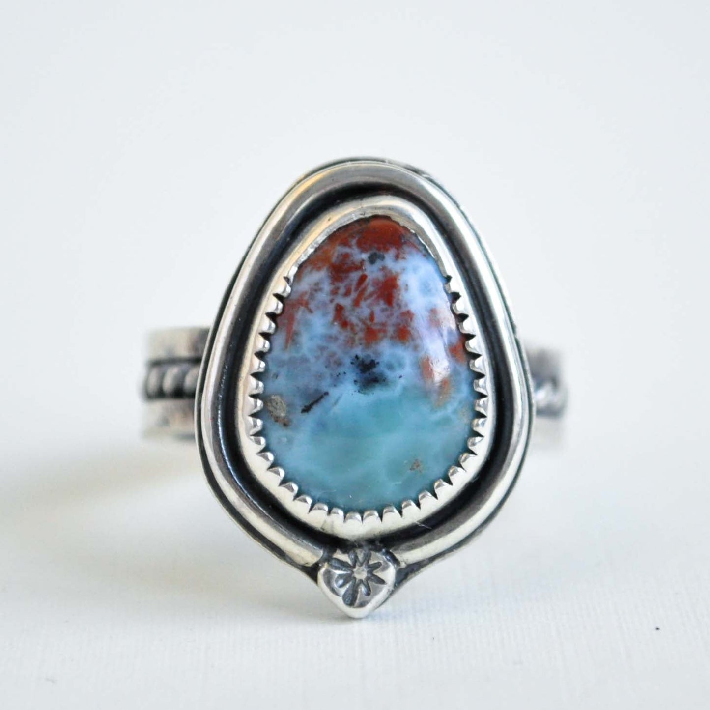 Larimar Star Ring—Size 8