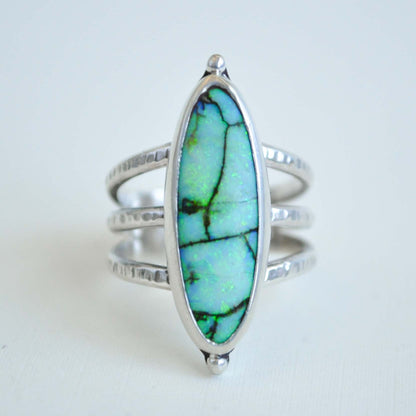 Sterling Opal Ring—Size 6.5