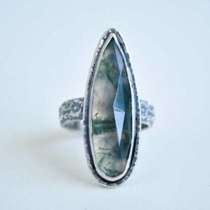 Moss Quartz Garden Ring—Size 8