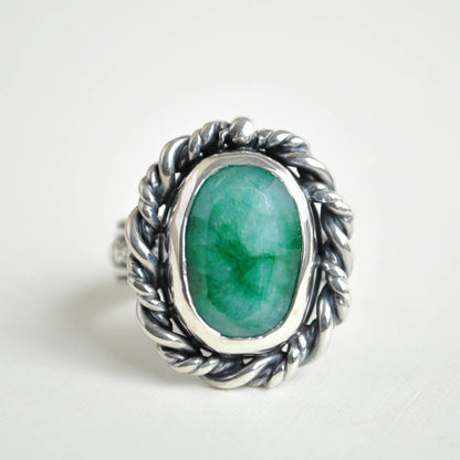 Emerald Twist Ring—Size 7