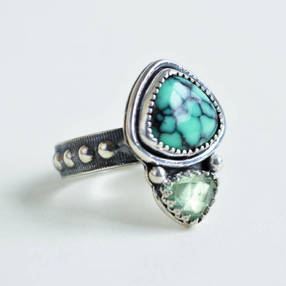 Variscite and Green Tourmaline Ring—Size 9.5