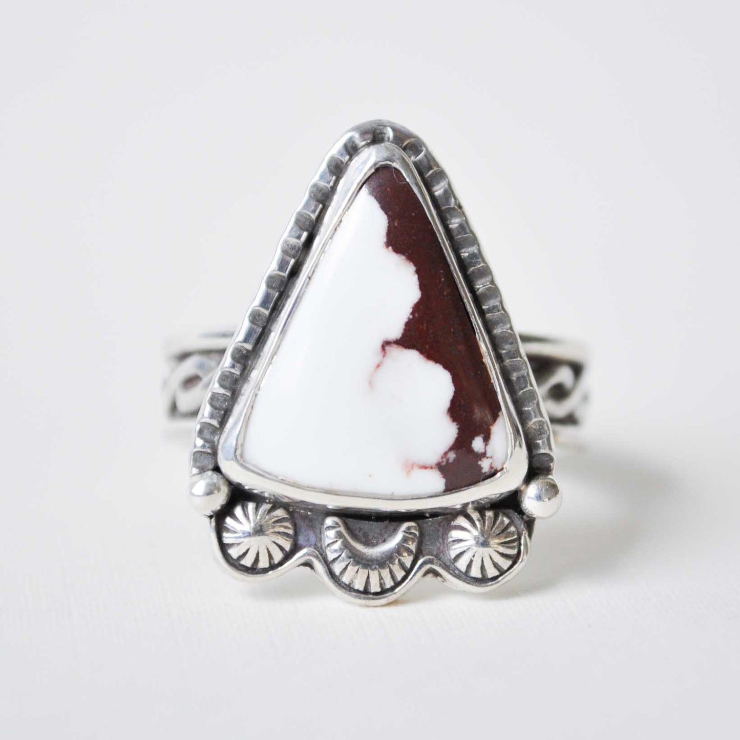 Wild Horse Jasper Shield Ring—Size 9