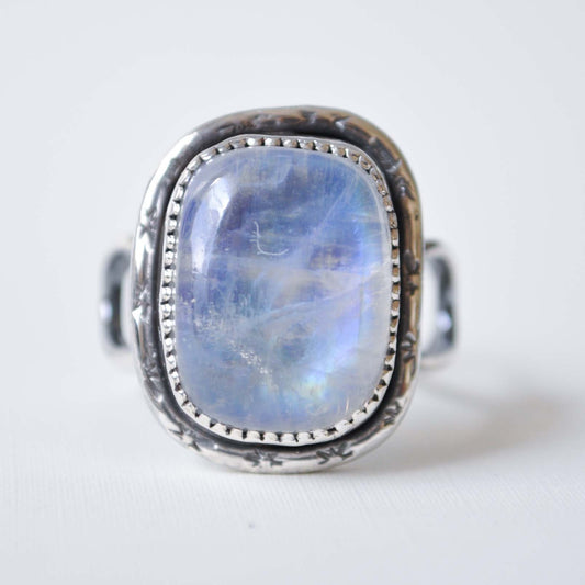 Moonstone Link Ring—Size 10