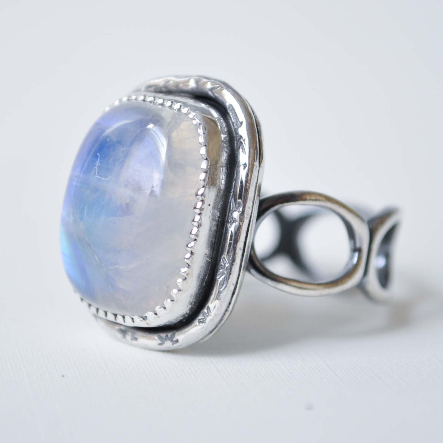Moonstone Link Ring—Size 10