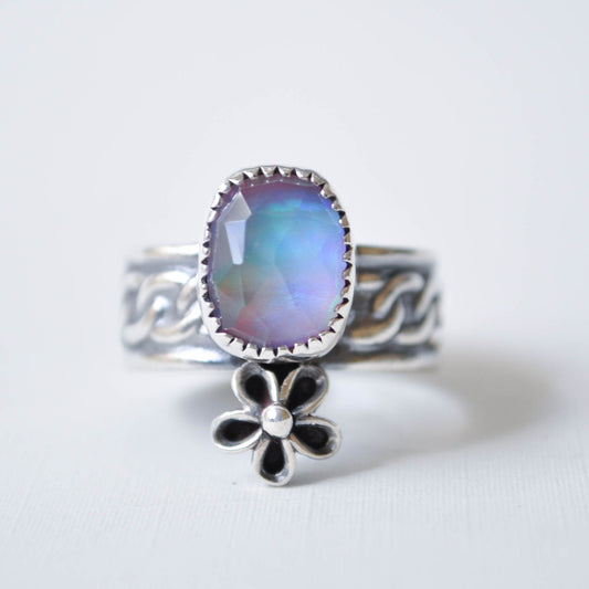 Auora Opal Daisy Ring—Size 7.5