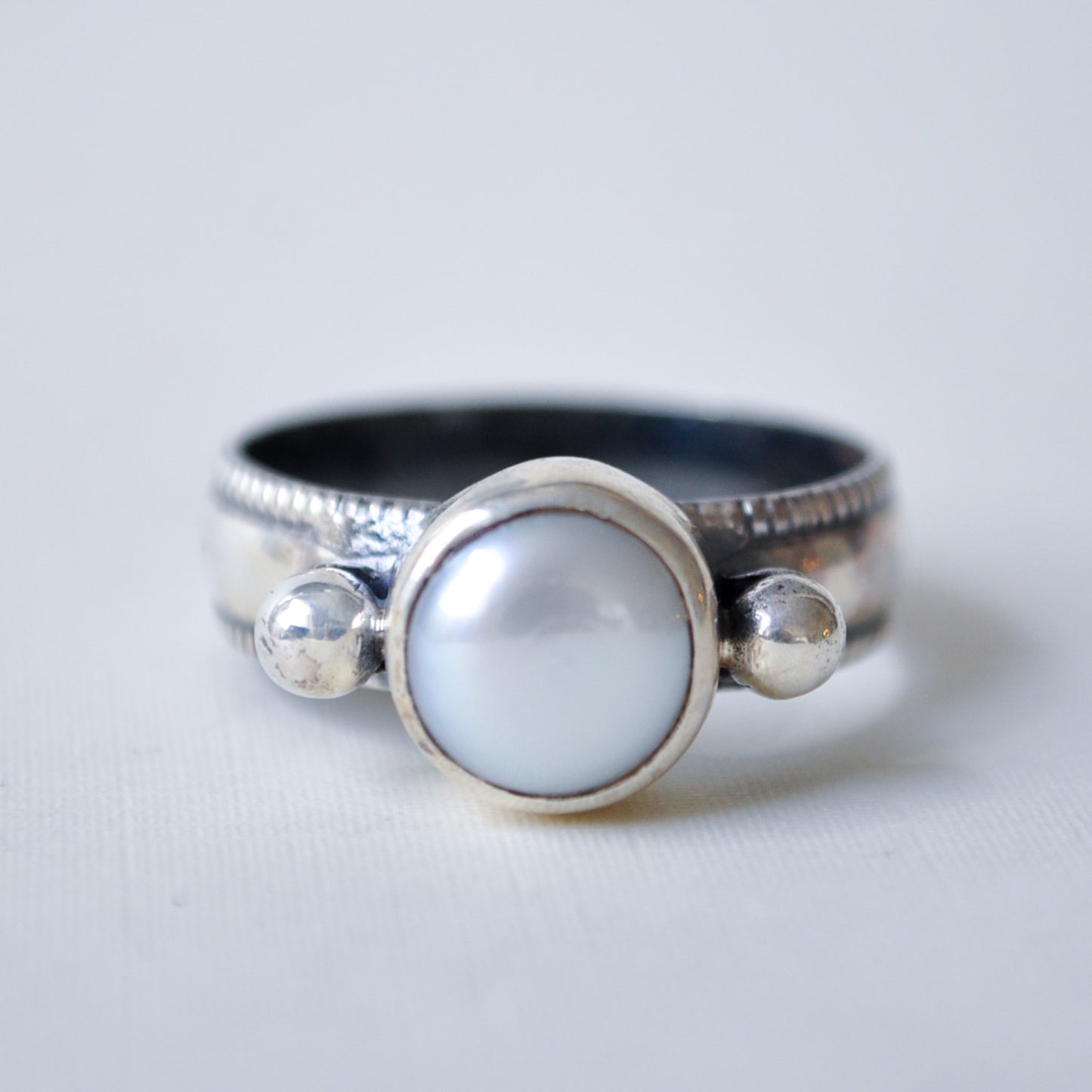 East West Pearl Ring—Size 9
