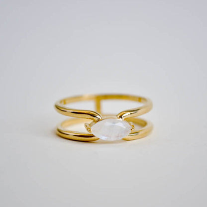 Double Band Moonstone Ring