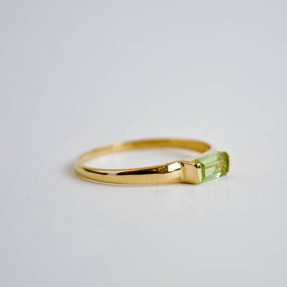 Peridot Baguette Stacking Ring