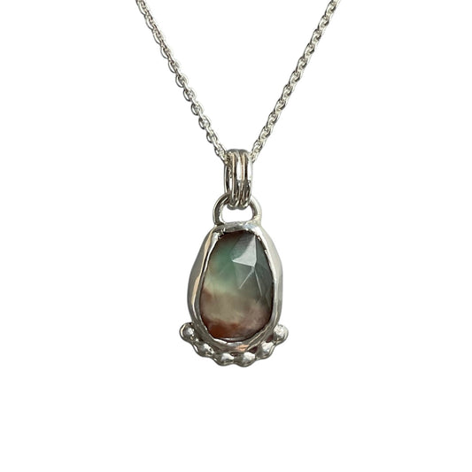 Moss Aquamarine Drop Necklace
