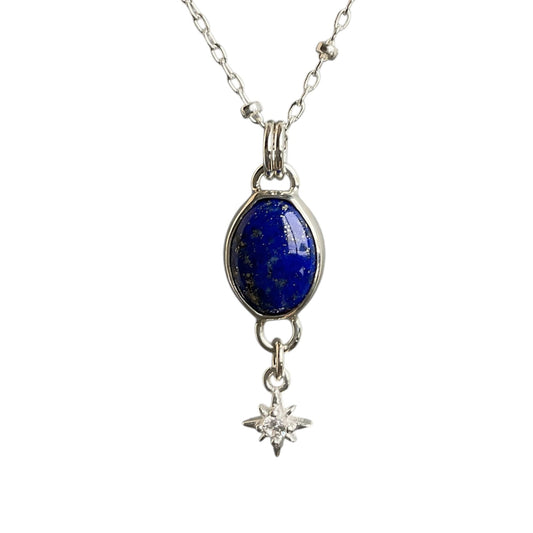 Lapis Star Drop Necklace
