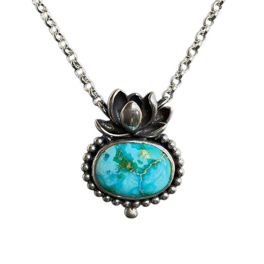 Lotus Blossom Gemstone Necklace
