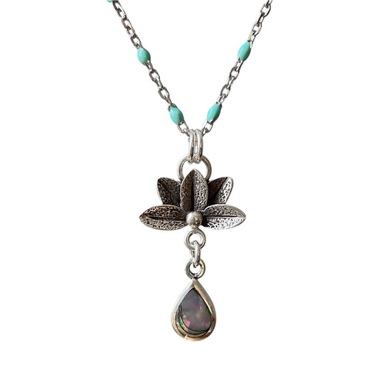 Abalone Lotus Necklace
