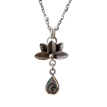 Abalone Lotus Necklace